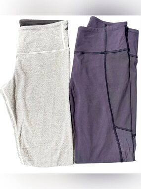 2 pairs of Women Lululemon Crop Wunder, and Train Mesh Leggings